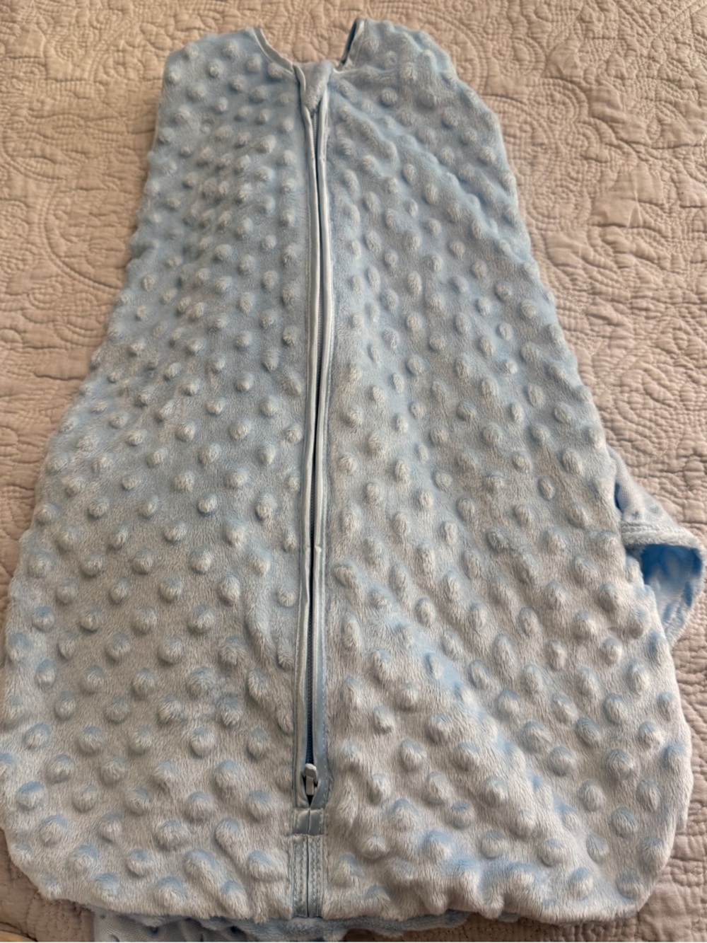 Halo Light Blue Textured Dot Fleece Sleep Sack